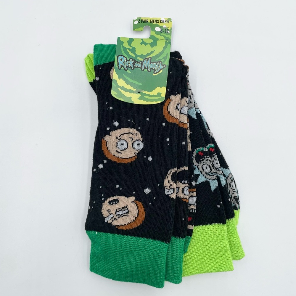 WB Adult Swim Rick and Morty Men's Crew Socks